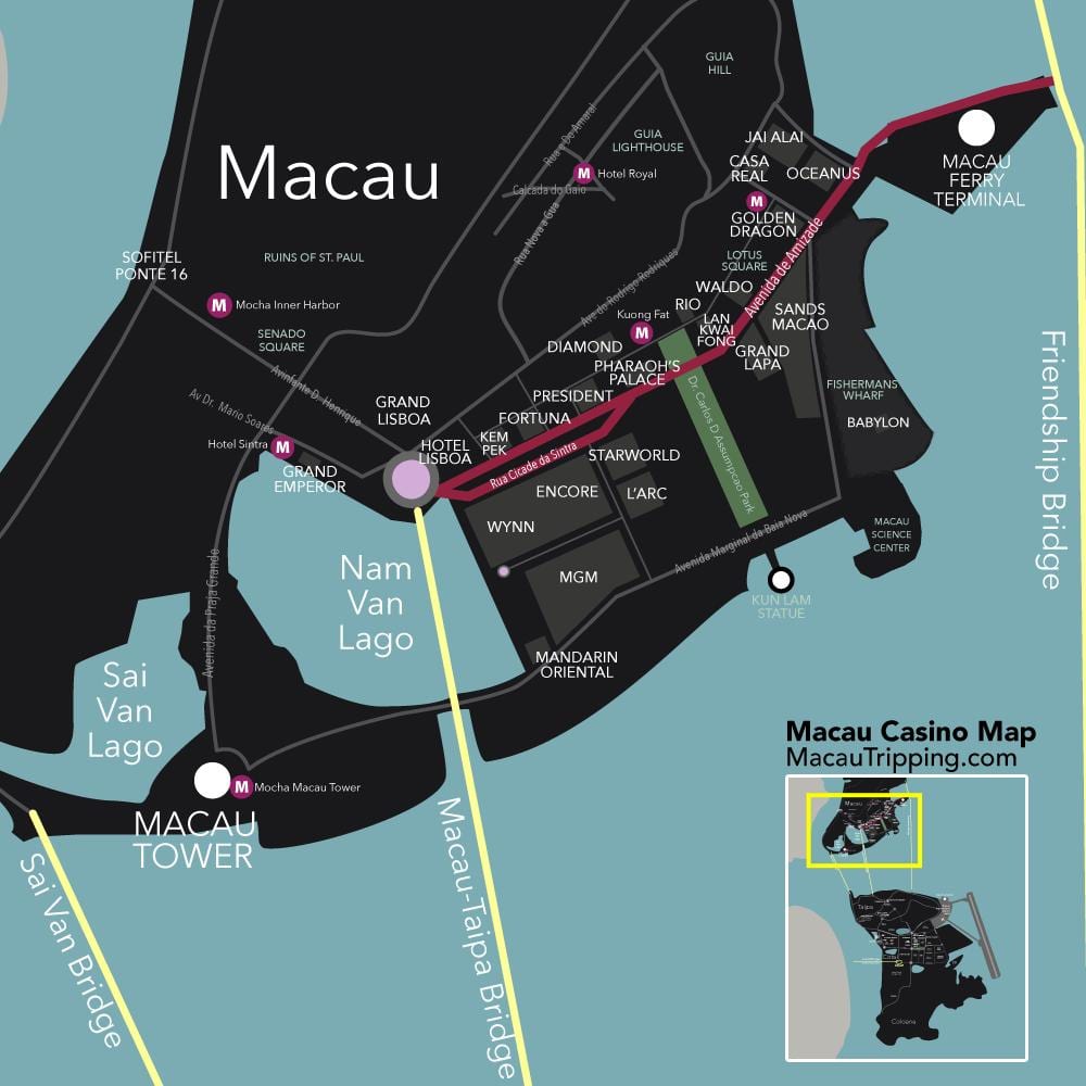 казина Macau мапа