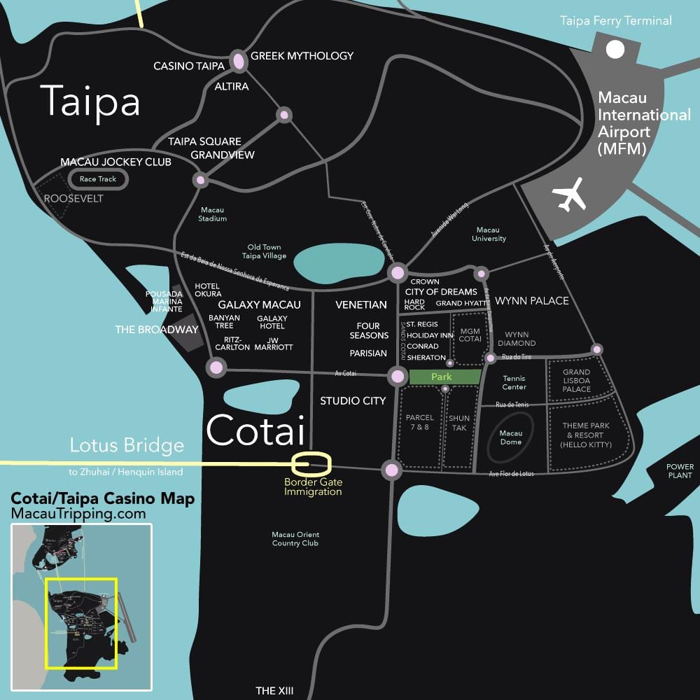 карта на cotai Macau