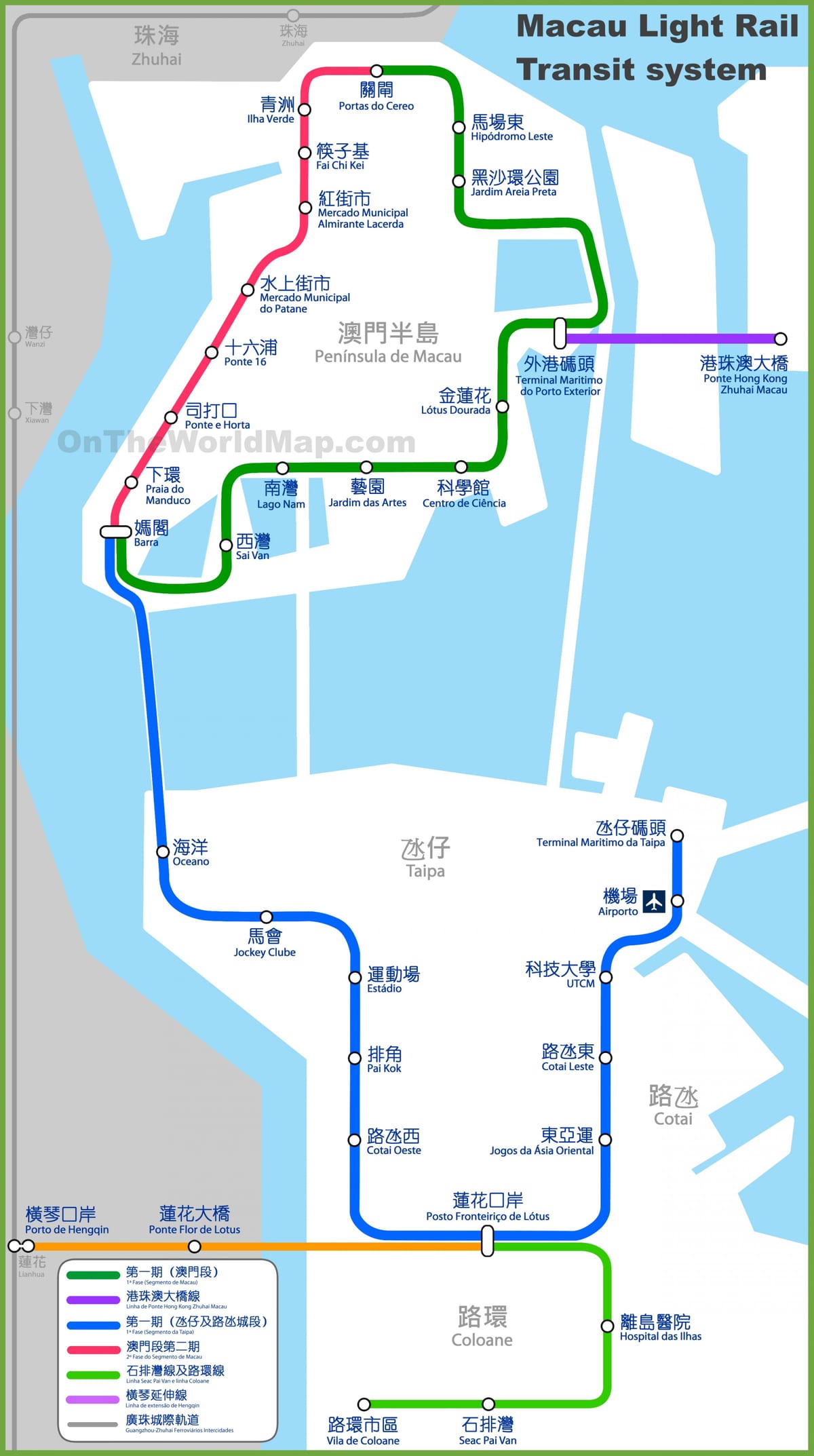 Макао mtr мапа