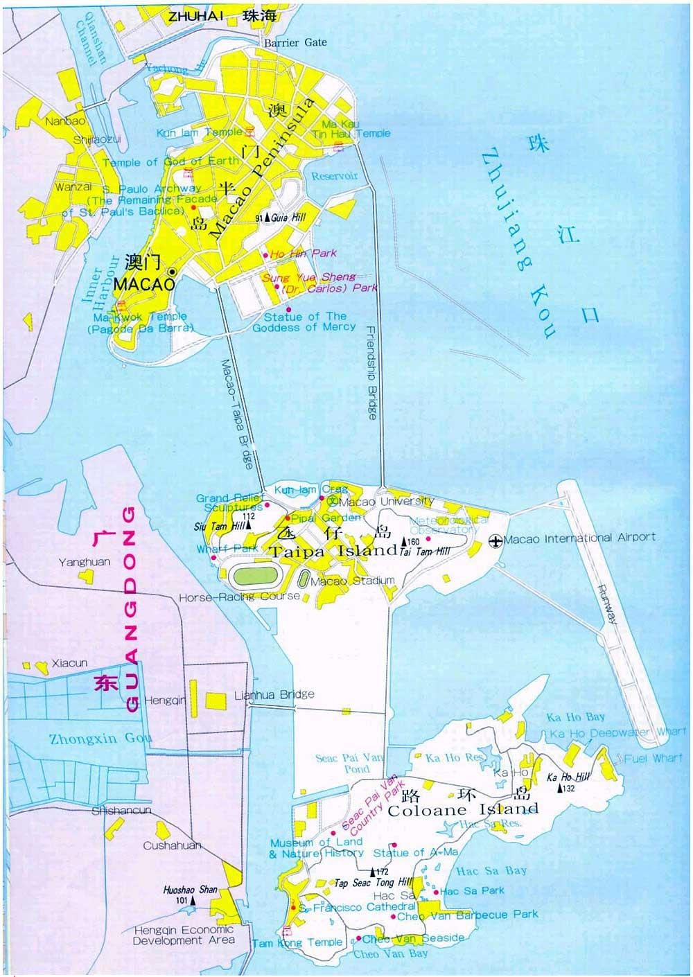 мапа на град Macau