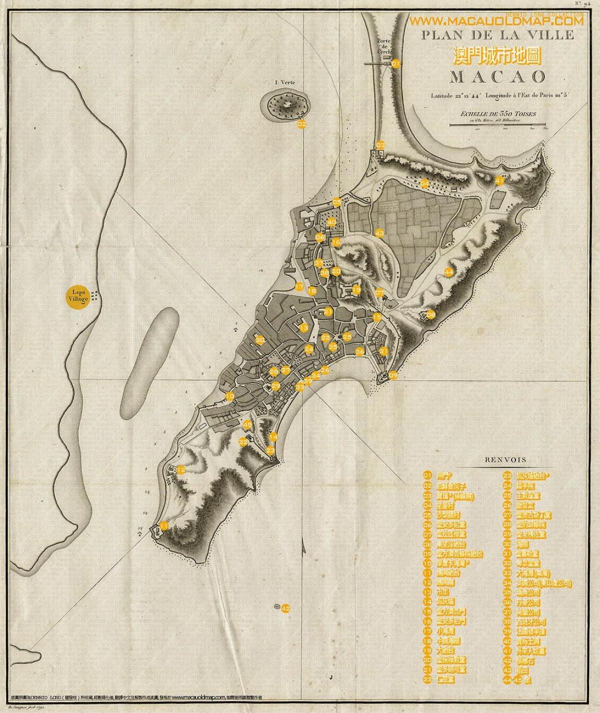стариот Macau мапа
