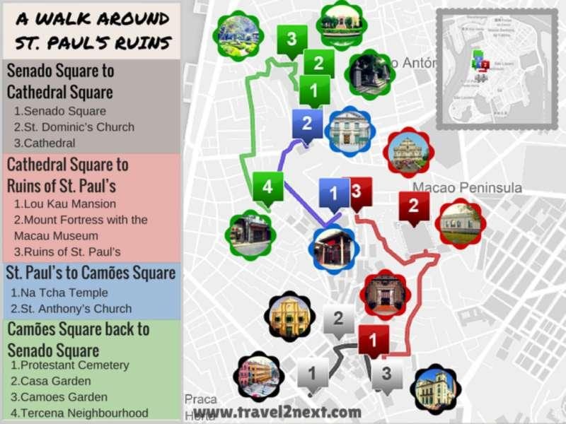 мапа на пропаст на катедралата свети павле Macau