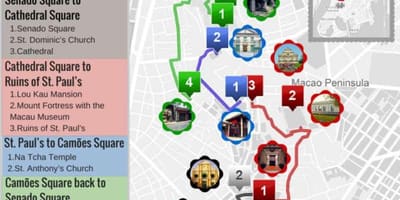 Мапа на пропаст на катедралата свети павле Macau