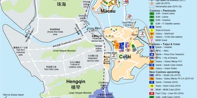 Карта на црвеното пазарот Macau