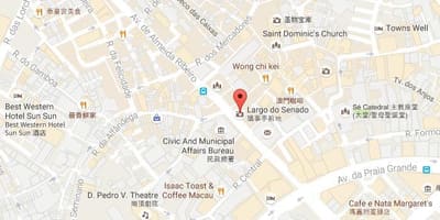 Карта на senado плоштадот Macau